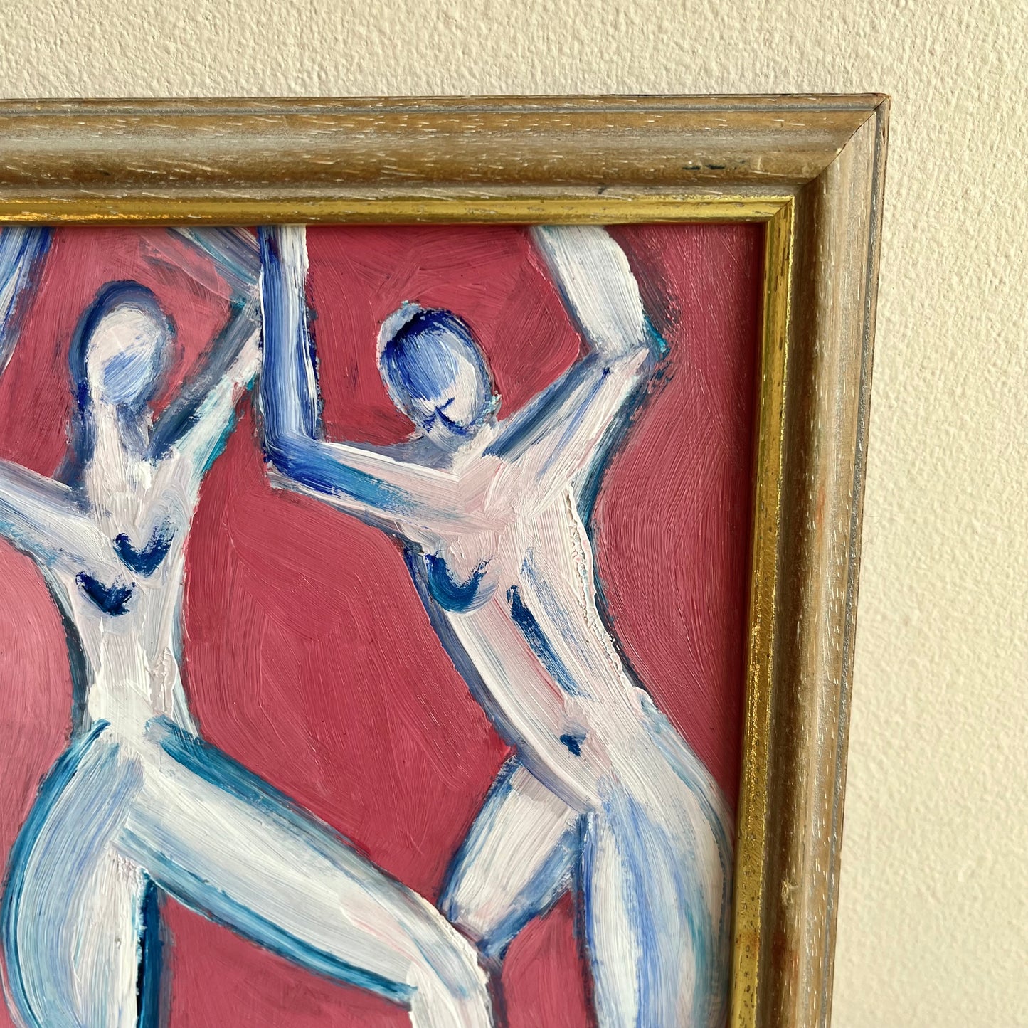 Original Mid-Century Style Abstract Oil Painting on Board