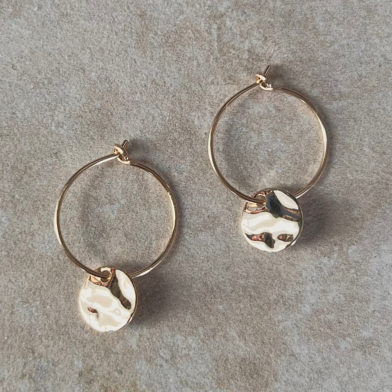Hammered Disc Earrings