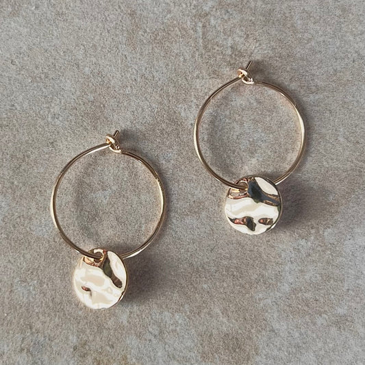 Hammered Disc Earrings