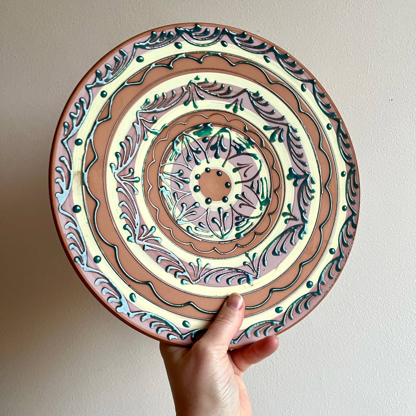 Spanish Sanguino Hand-Painted Terracotta Wall- Plate