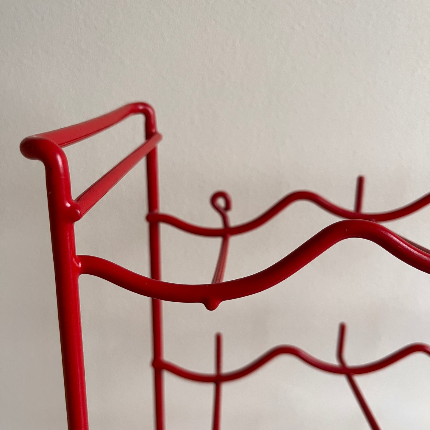 Vintage Red Freestanding Wine Rack
