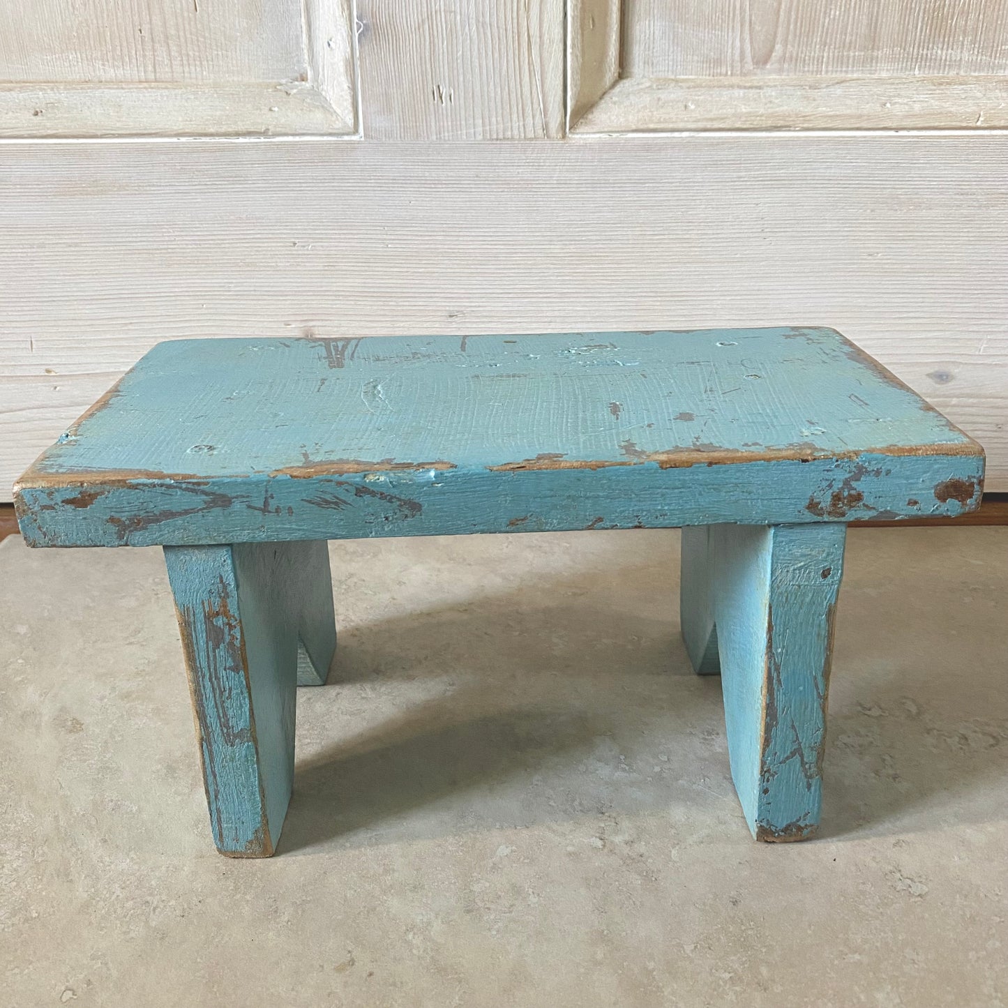 Vintage Small Light Blue Stool