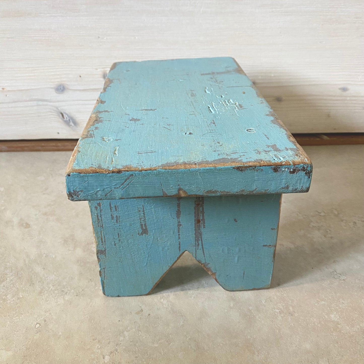 Vintage Small Light Blue Stool