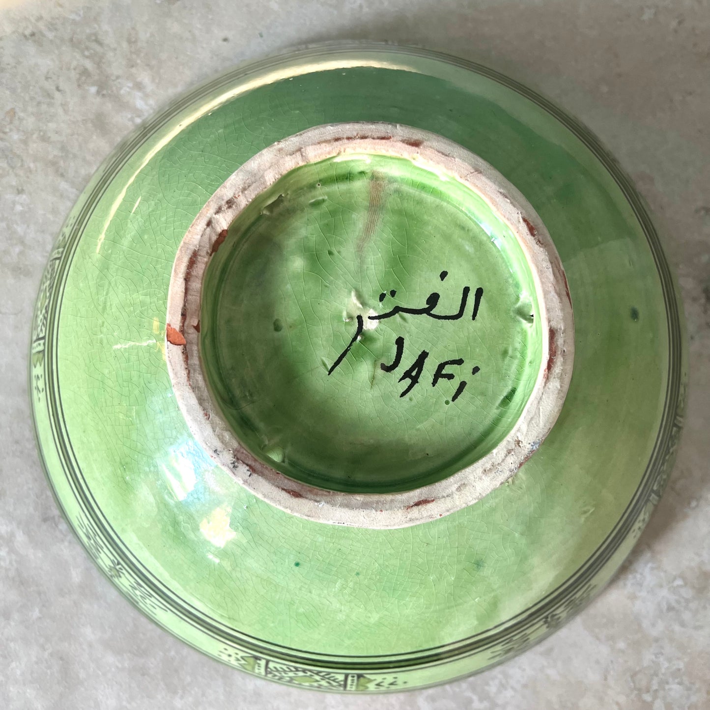 Vintage Moroccan Large Hand-Painted Ceramic Bowl