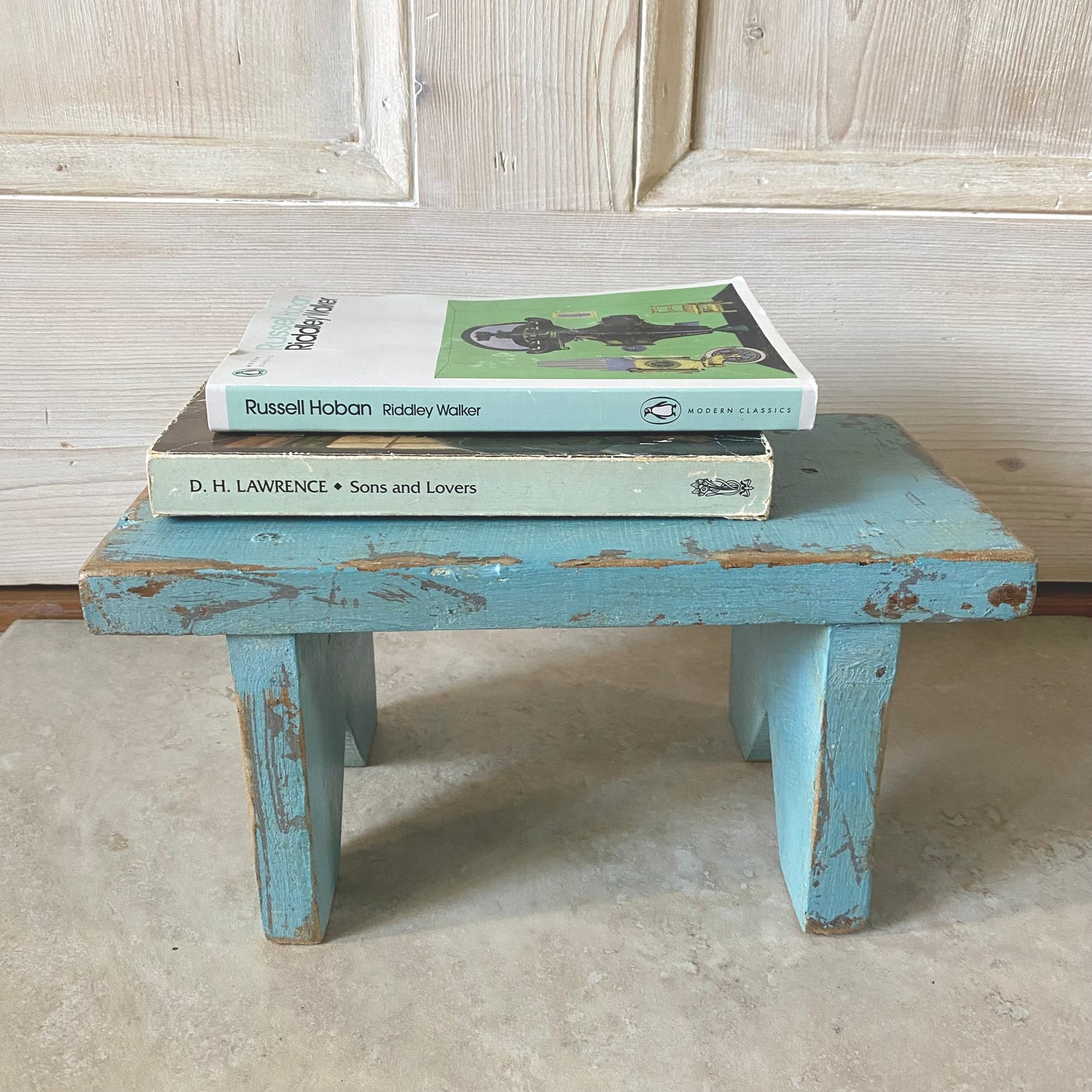 Vintage Small Light Blue Stool