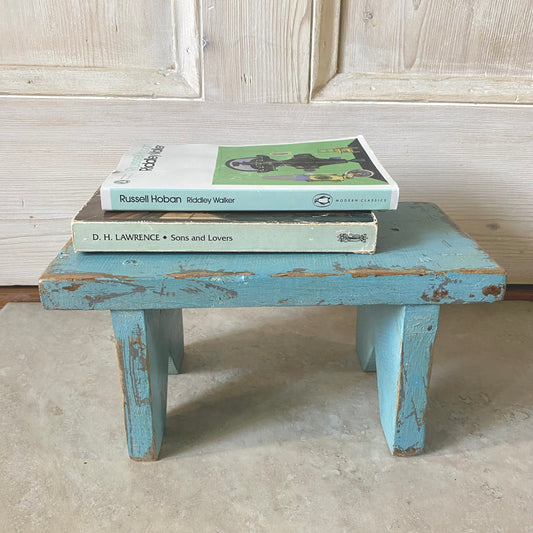 Vintage Small Light Blue Stool