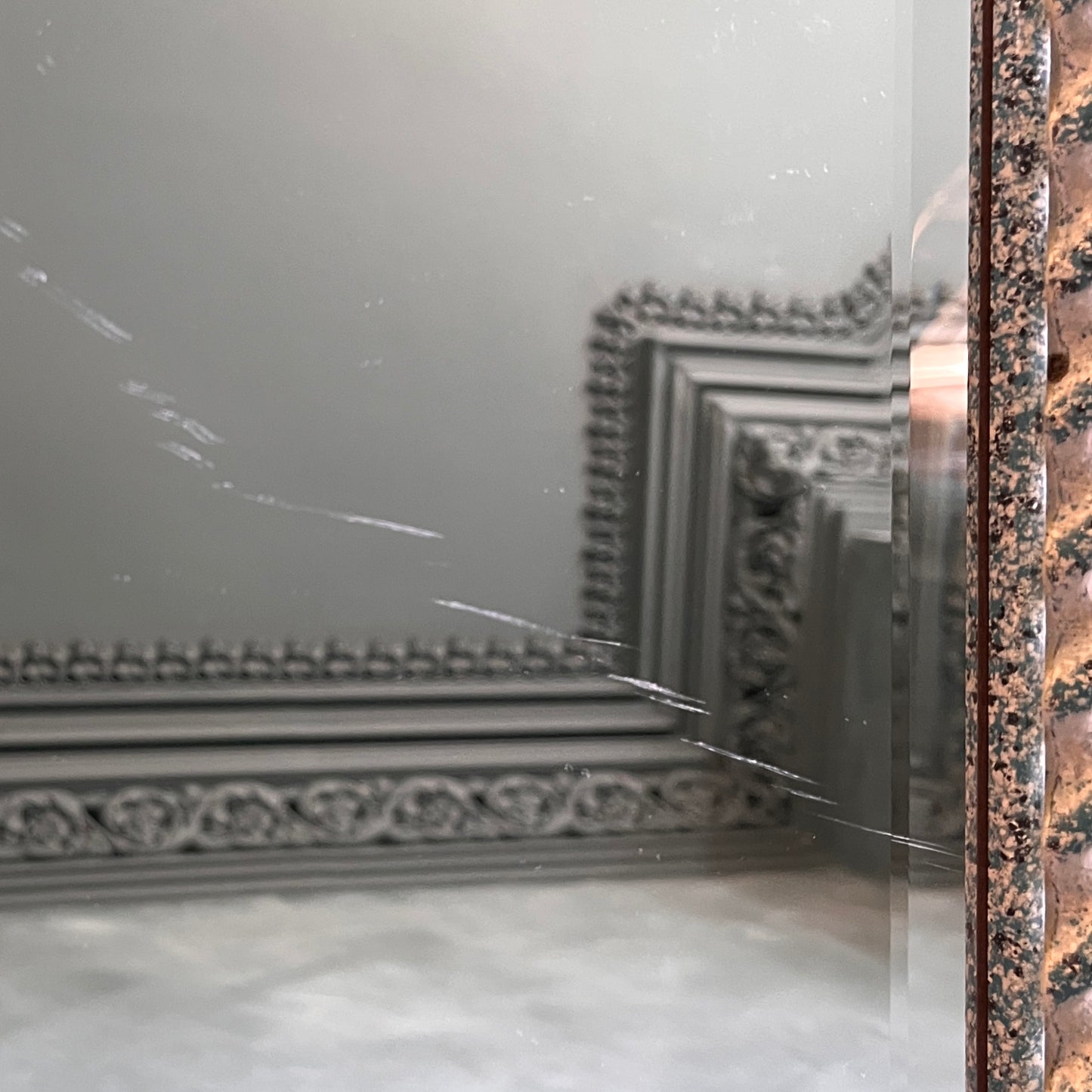 Vintage 1980s Speckled Rope Twist Mirror