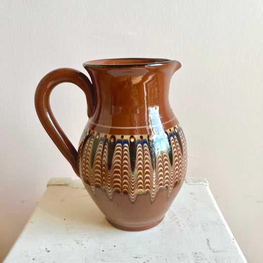Bulgarian Slipware Terracotta Jug
