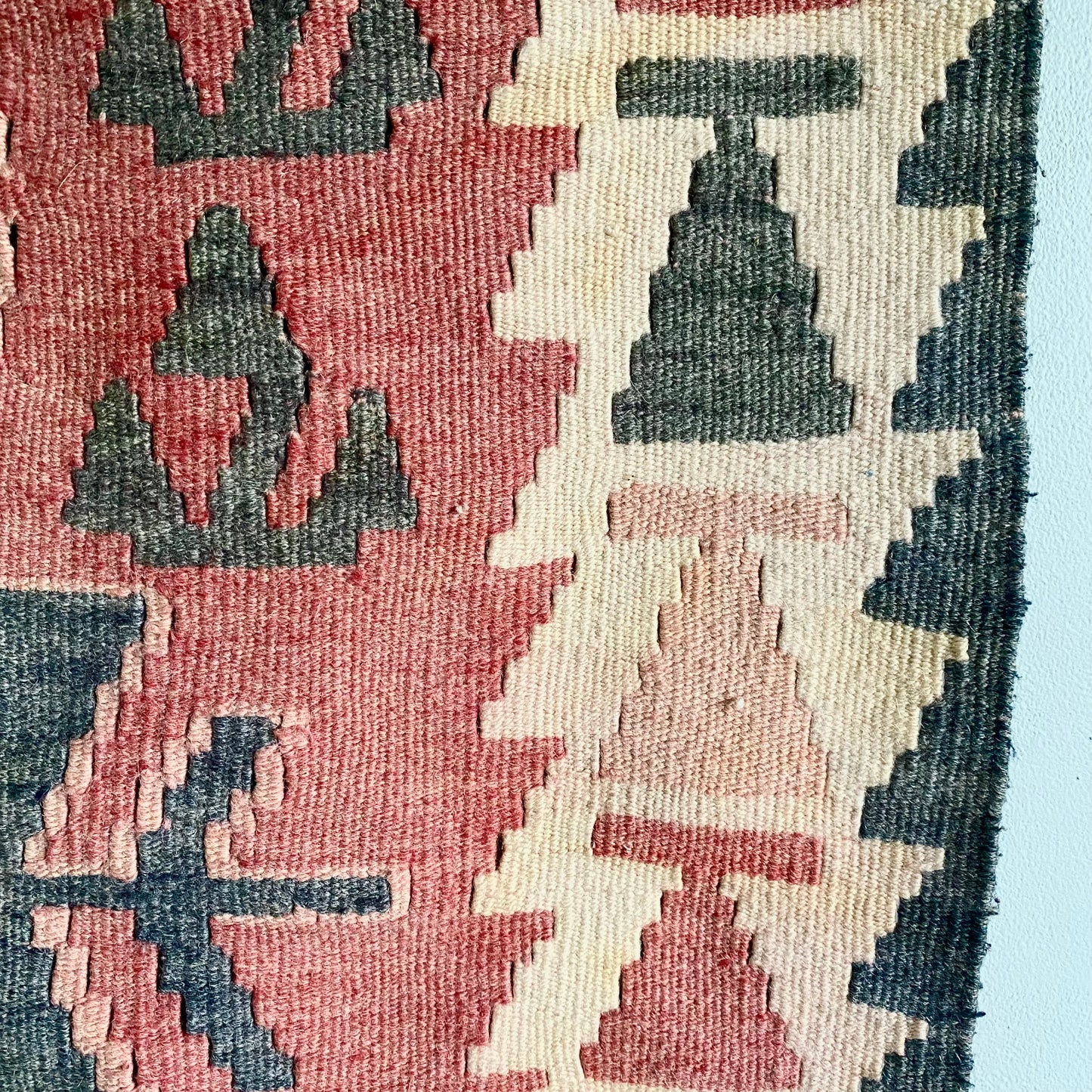 Vintage Distressed Turkish Kayseri Wall Hanging / Rug
