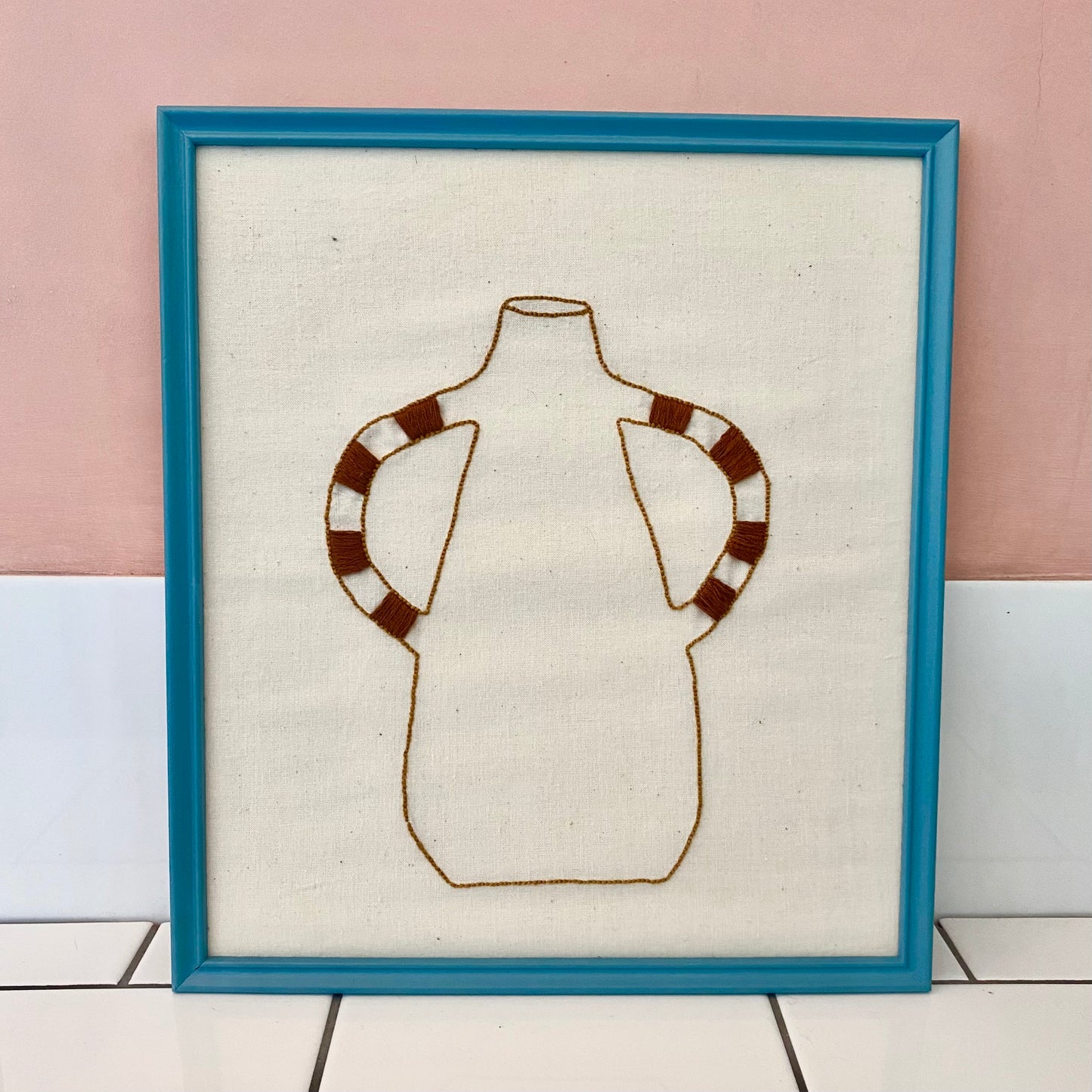 Embroidered Line Drawings Wall Art