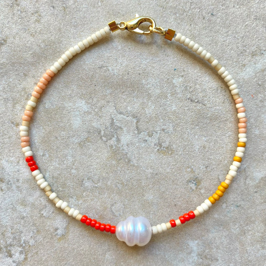 Beaded Single Pearl Bracelet