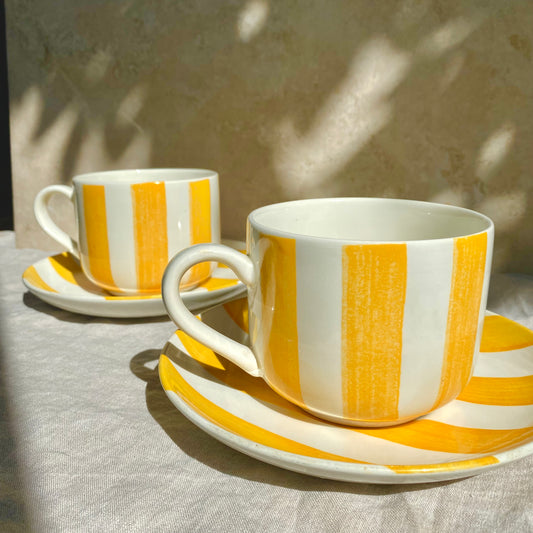 Set of two Vintage Grindley Breakfast Cups and saucers