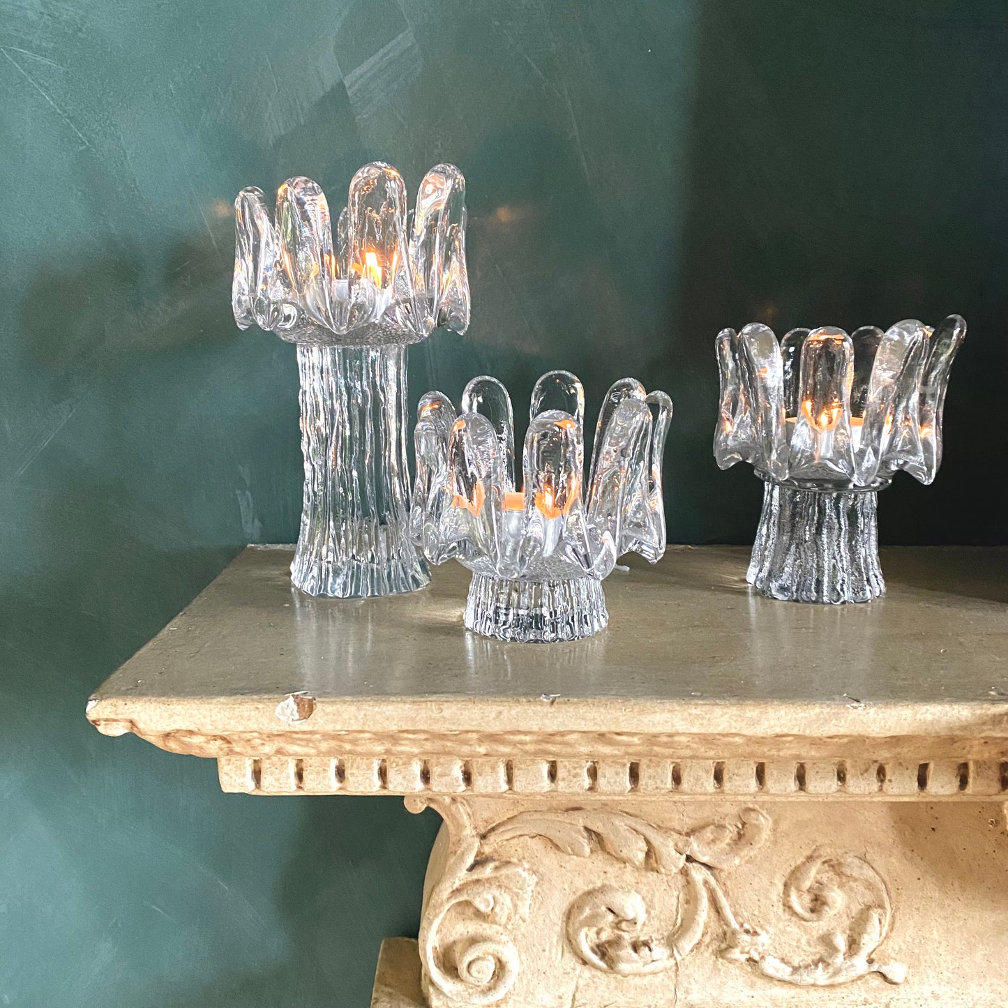 Kosta Boda Sunflower Candle Holders