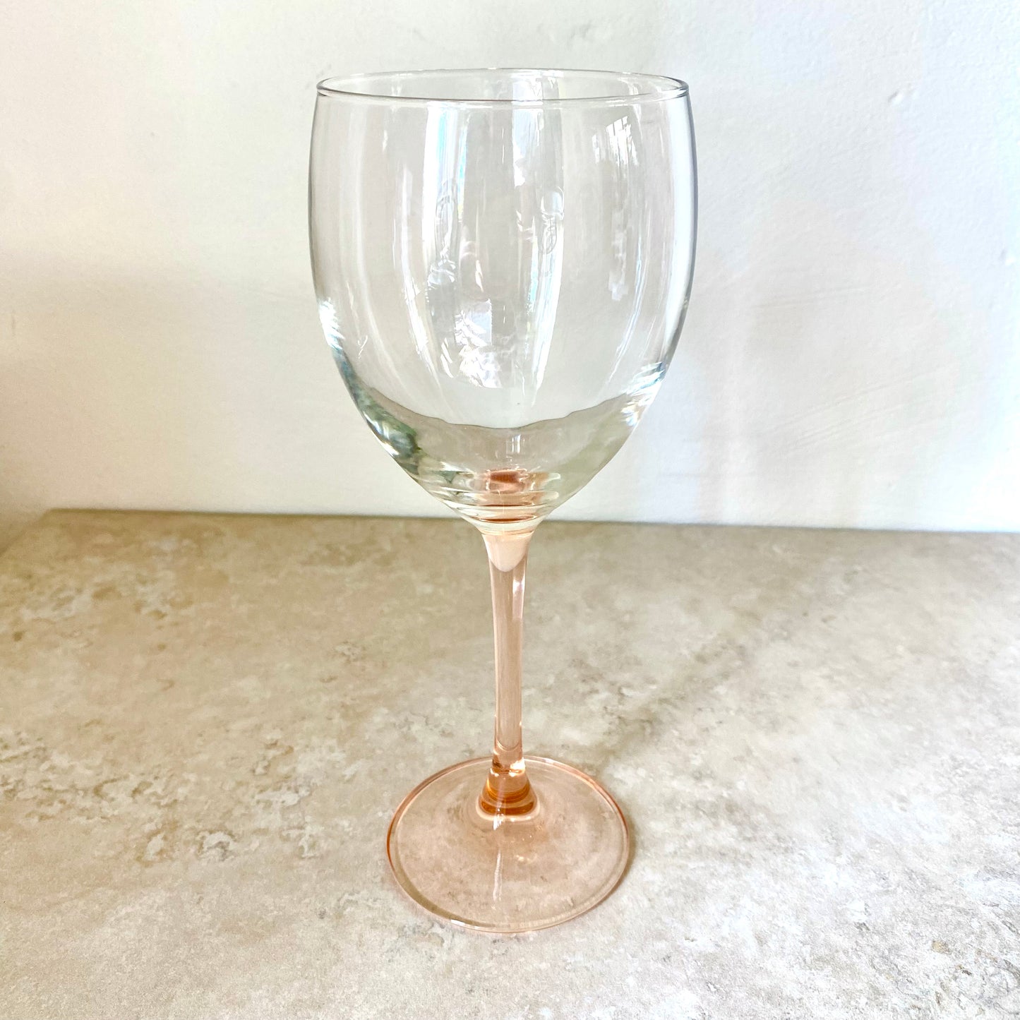 Vintage Rose-Stemmed French Wine Glasses
