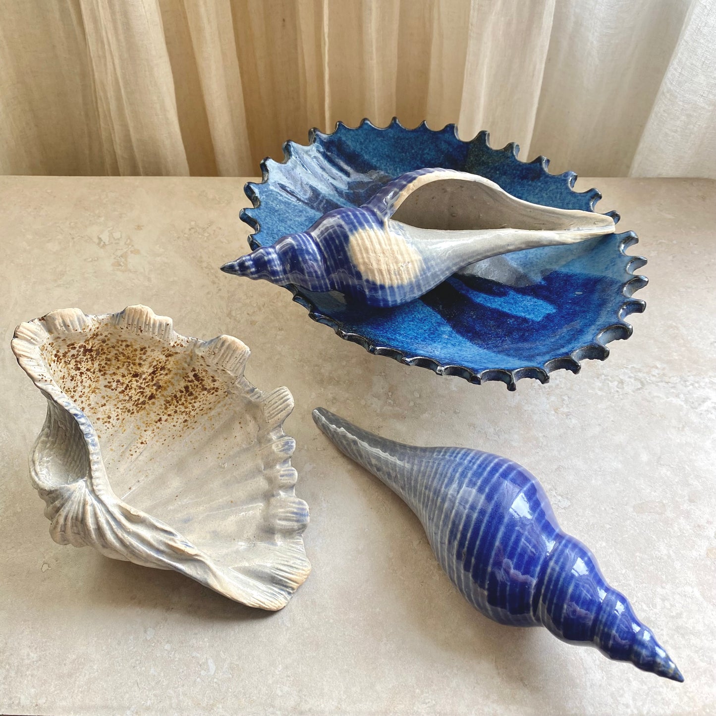 Vintage Large Studio Pottery Sea Shells