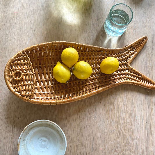 Vintage Wicker Fish Tray
