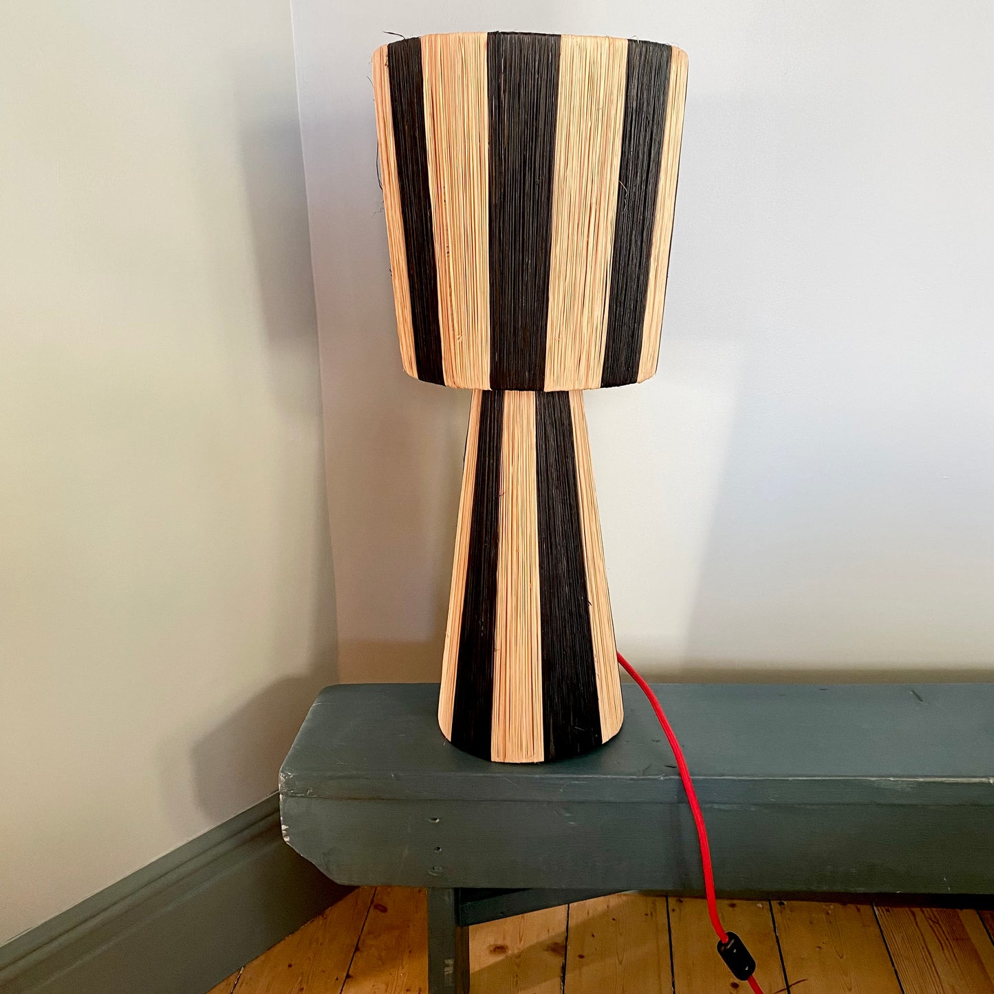 Striped Raffia Lamp
