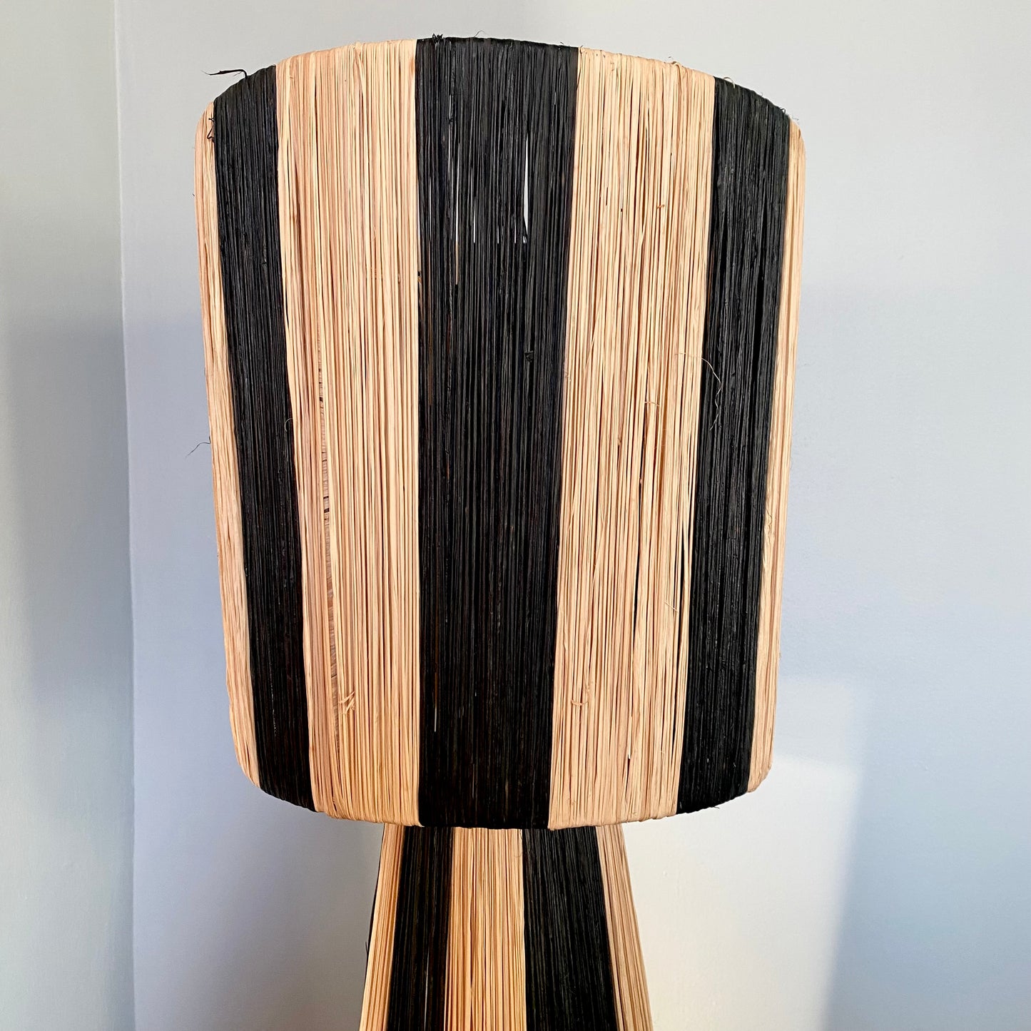 Striped Raffia Lamp