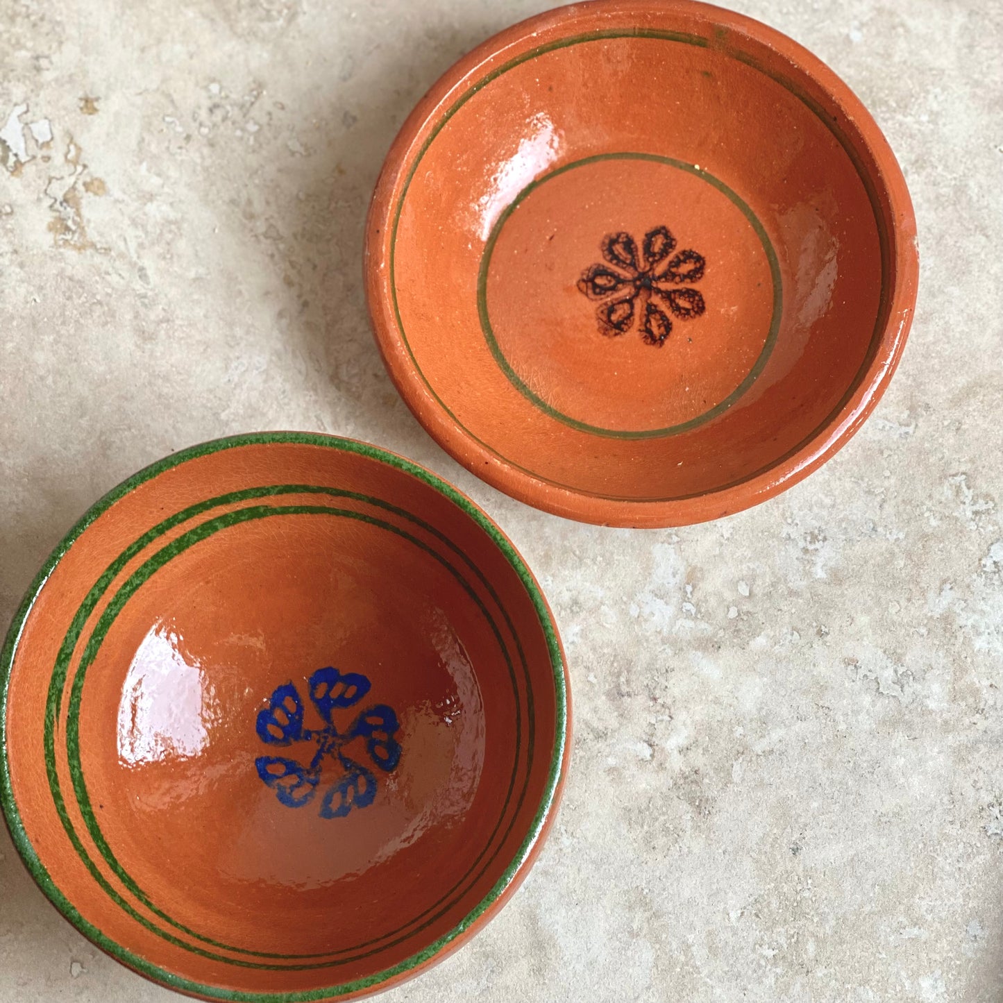 Matching Clay Bowl and Dish Set