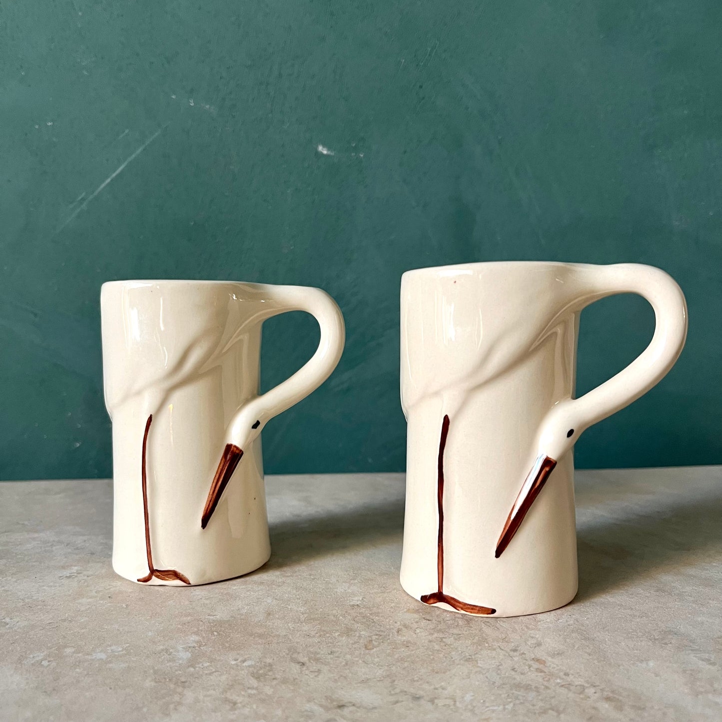 Set of two Vintage Fitz & Floyd Stork Mug set
