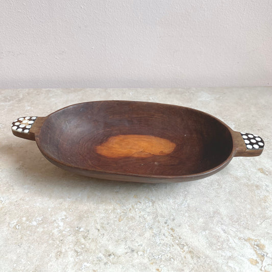 African Hand-Carved Wooden Bowl