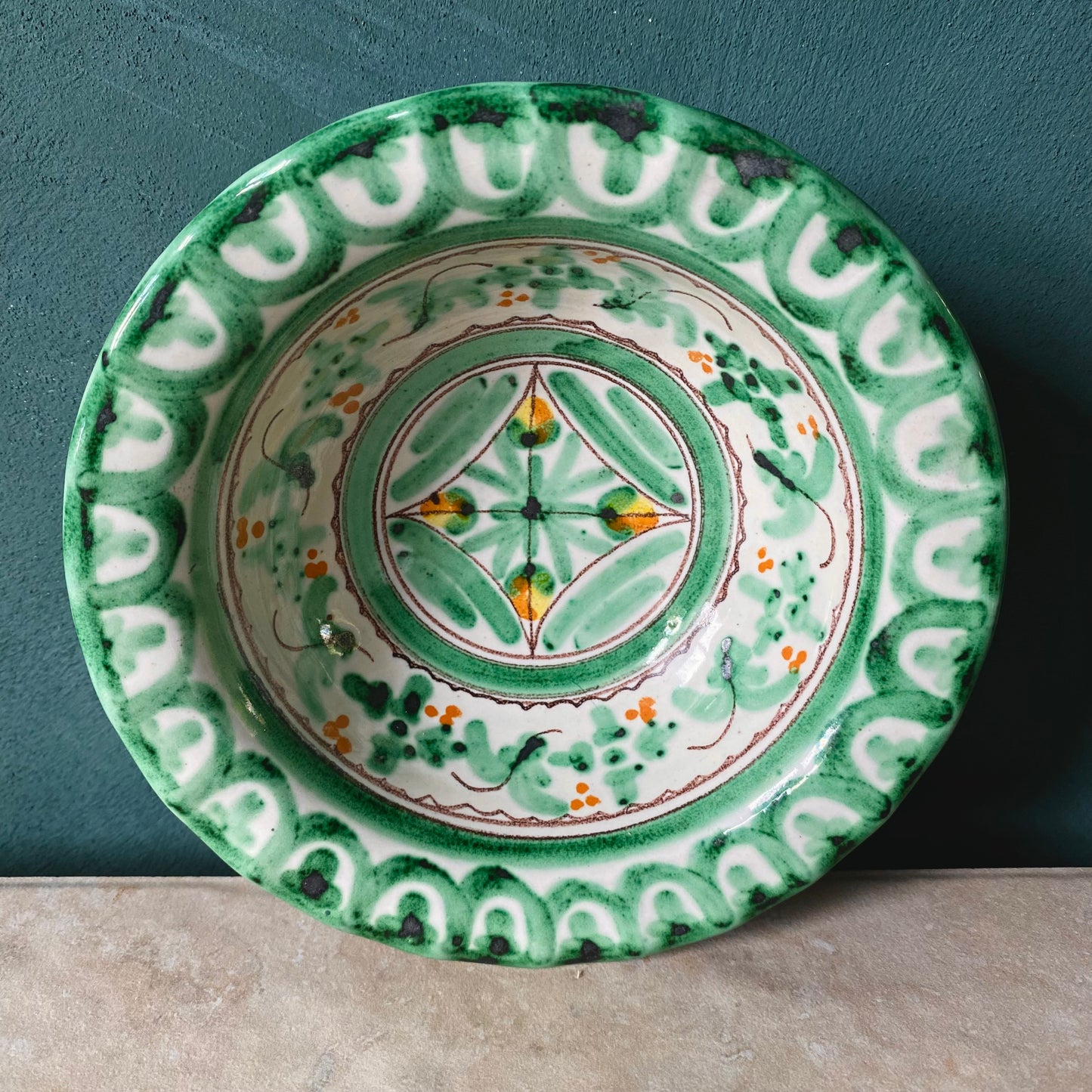 Vintage Hand-Painted Spanish Ceramic Bowl