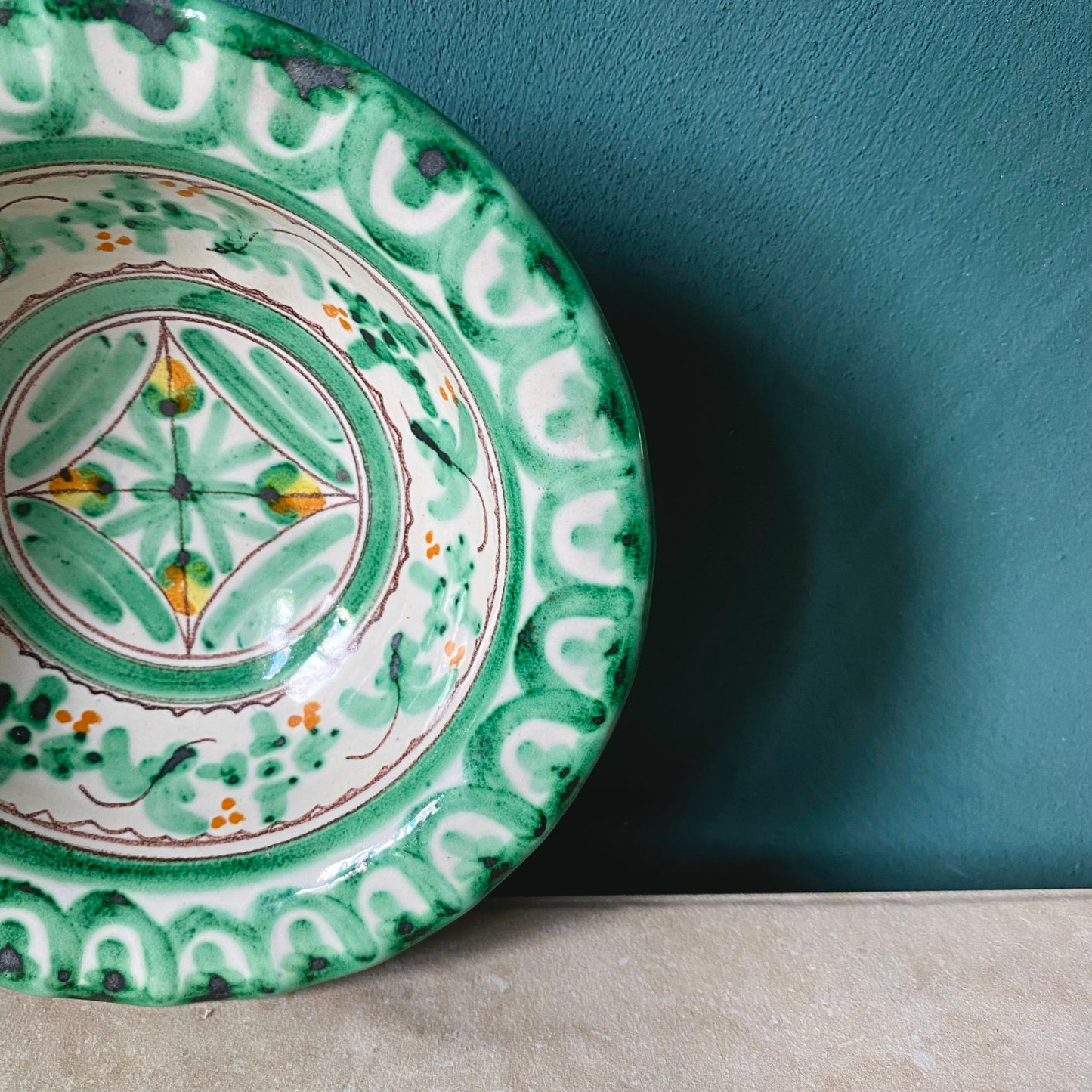 Vintage Hand-Painted Spanish Ceramic Bowl