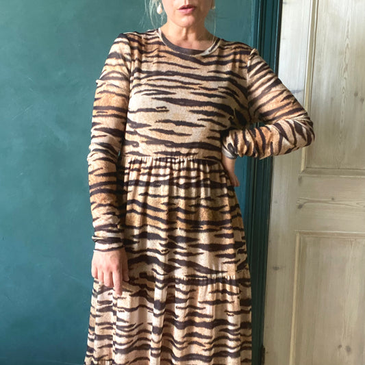 Baum Und Pferdgarten Tiger Print Mesh Dress, Size L