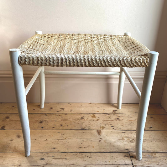 Vintage Large Woven Footstool