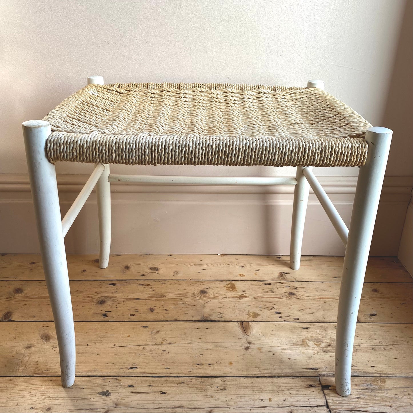 Vintage Large Woven Footstool