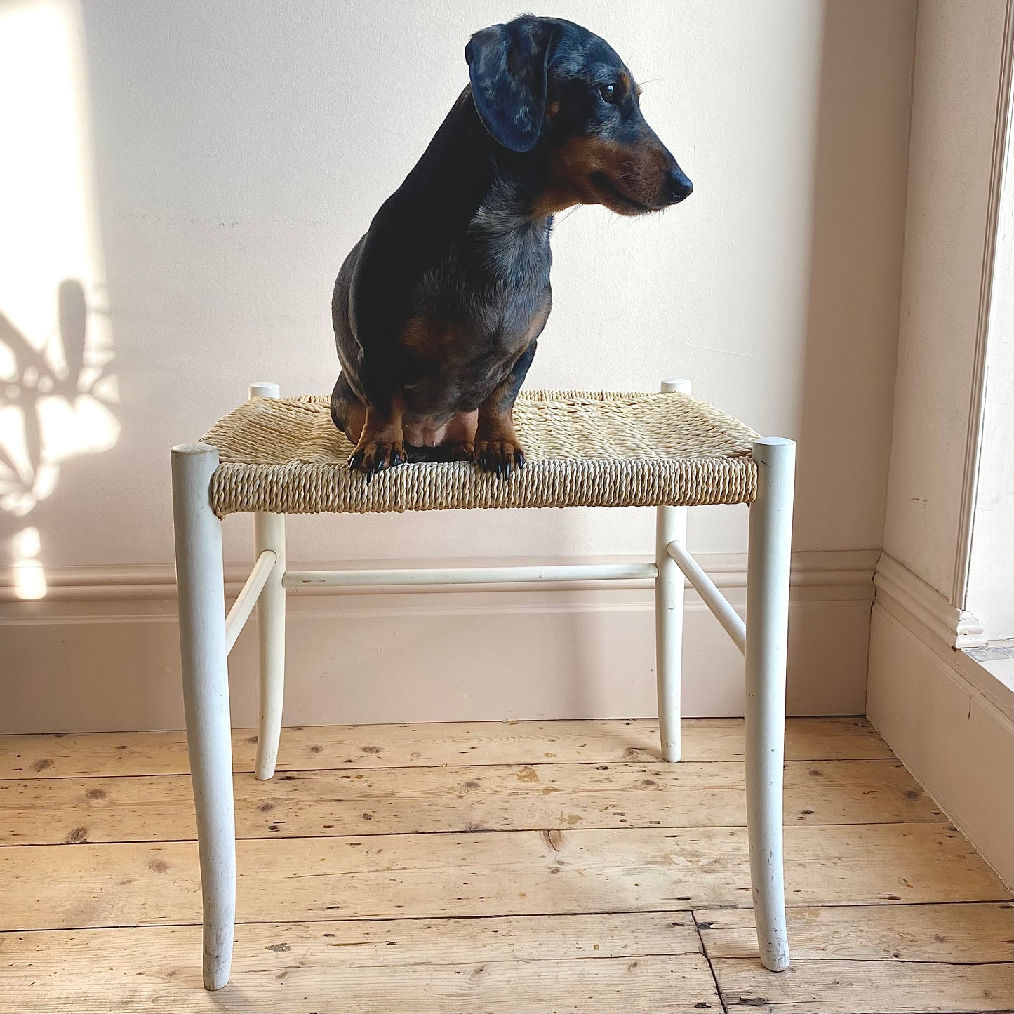 Vintage Large Woven Footstool