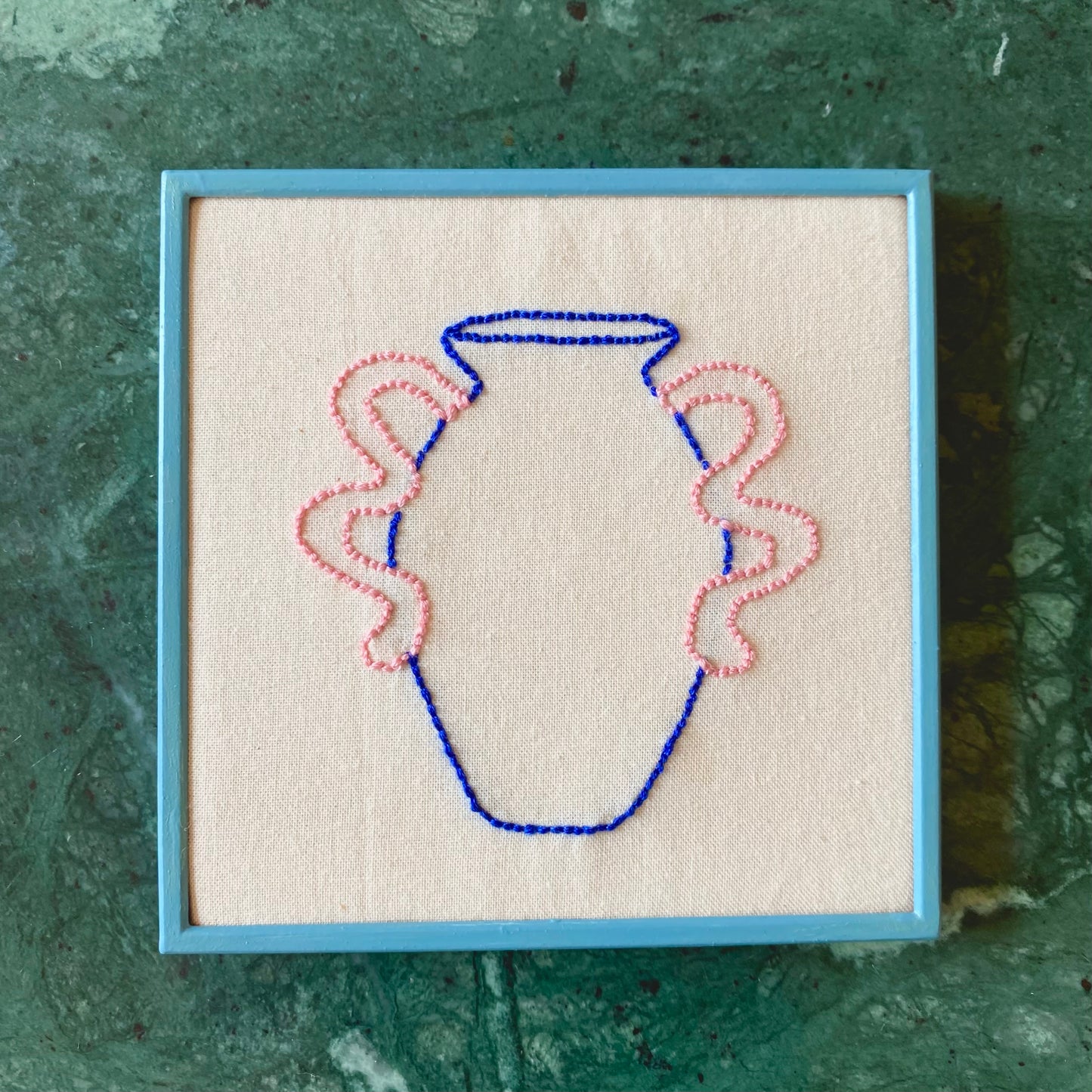 Vessels -Embroidered Line Drawing Wall Art