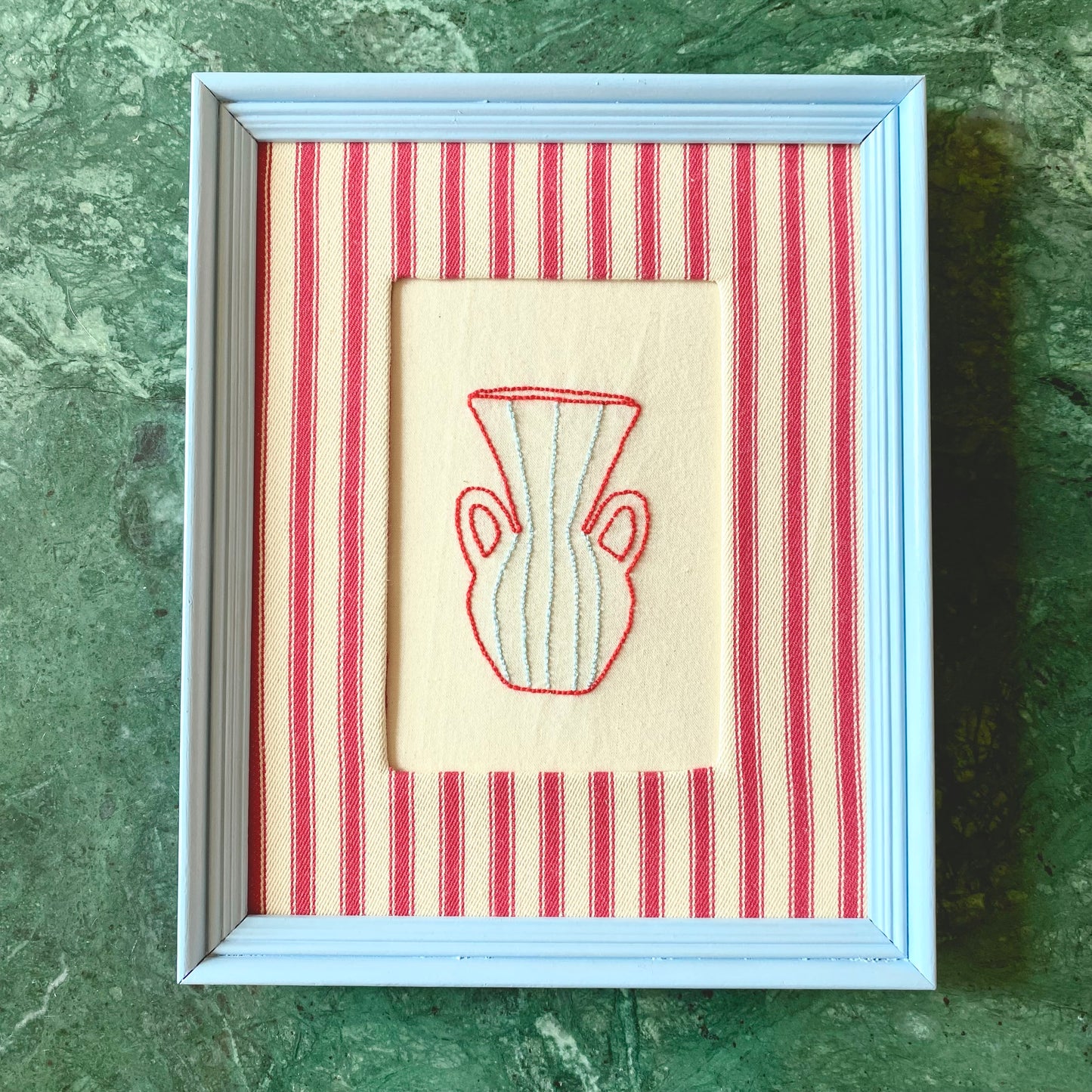 Vessels -Embroidered Line Drawing Wall Art