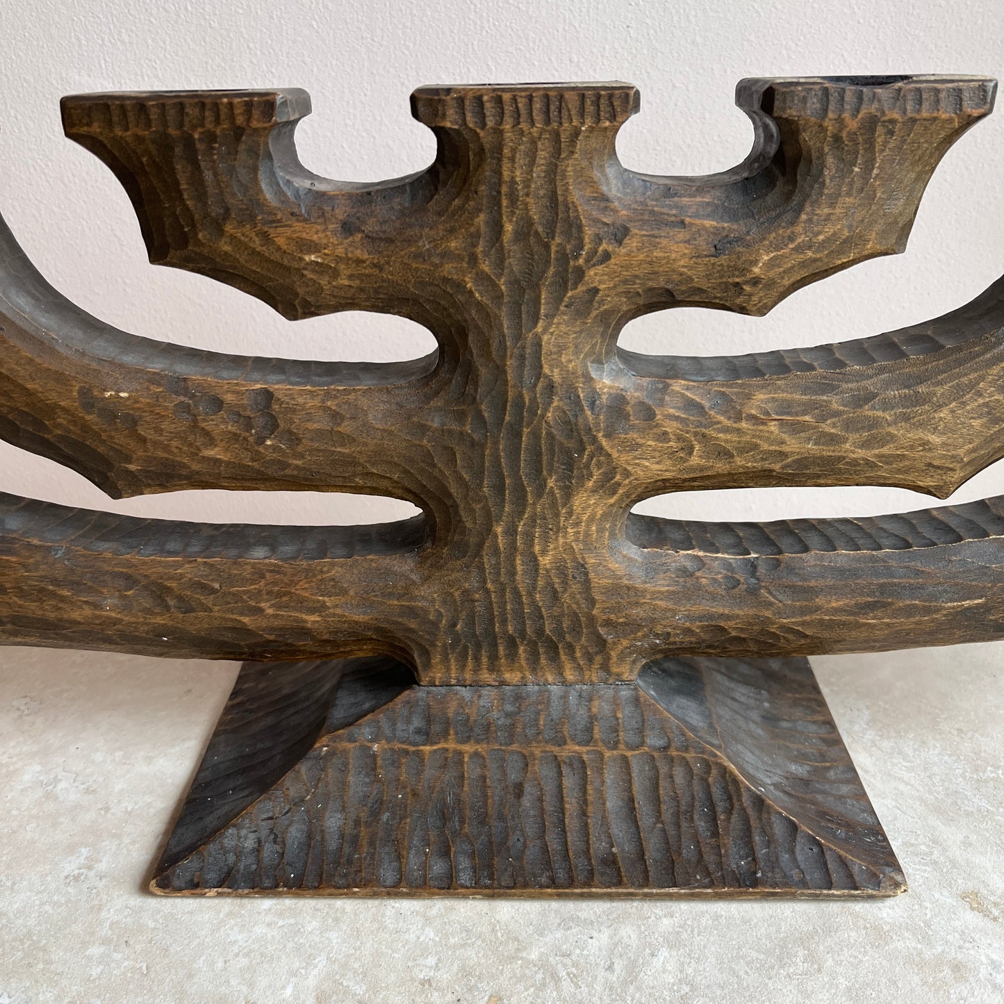 Vintage Swedish Primitive Folk Art Candelabra