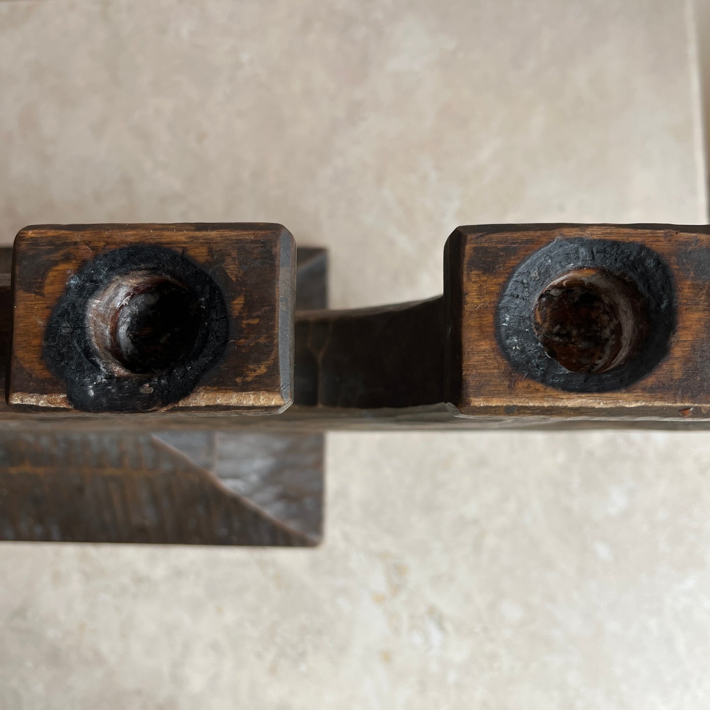 Vintage Swedish Primitive Folk Art Candelabra