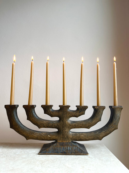 Vintage Swedish Primitive Folk Art Candelabra