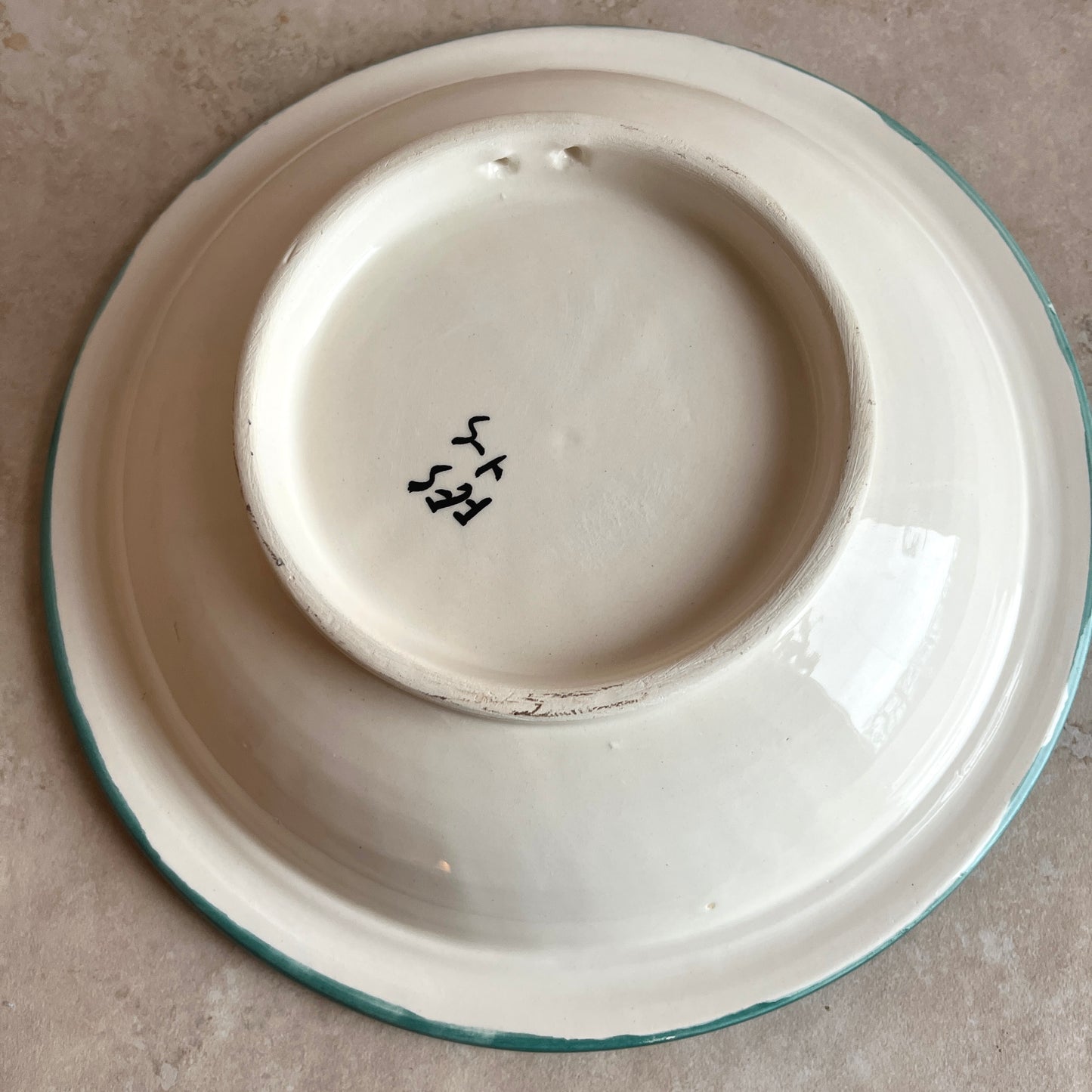 Vintage Moroccan Hand-Painted Ceramic Bowl