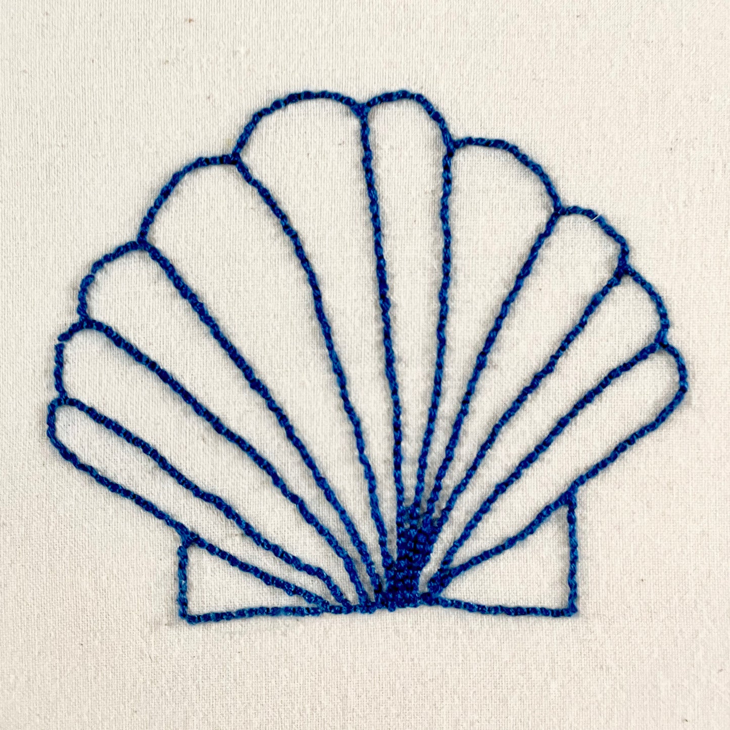 Embroidered Seashell Wall Hanging