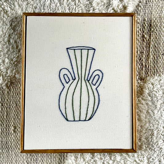 Embroidered Urn Wall Hanging
