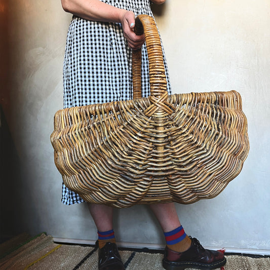 Vintage Oversized Wicker Basket