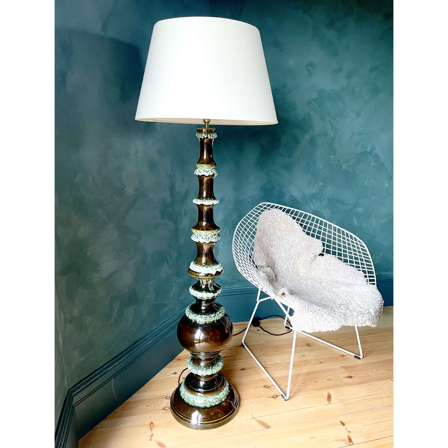 Mid-Century West German Ceramic Lava Floor Lamp