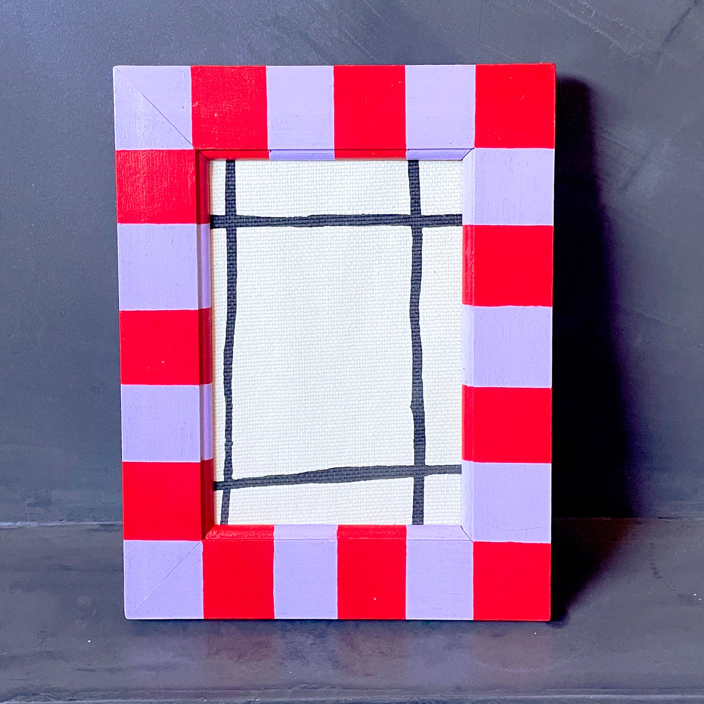 Lilac Striped Upcycled Picture Frame