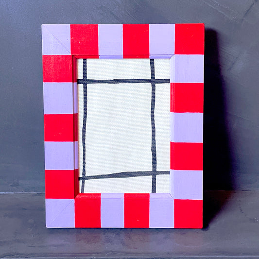 Lilac Striped Upcycled Picture Frame