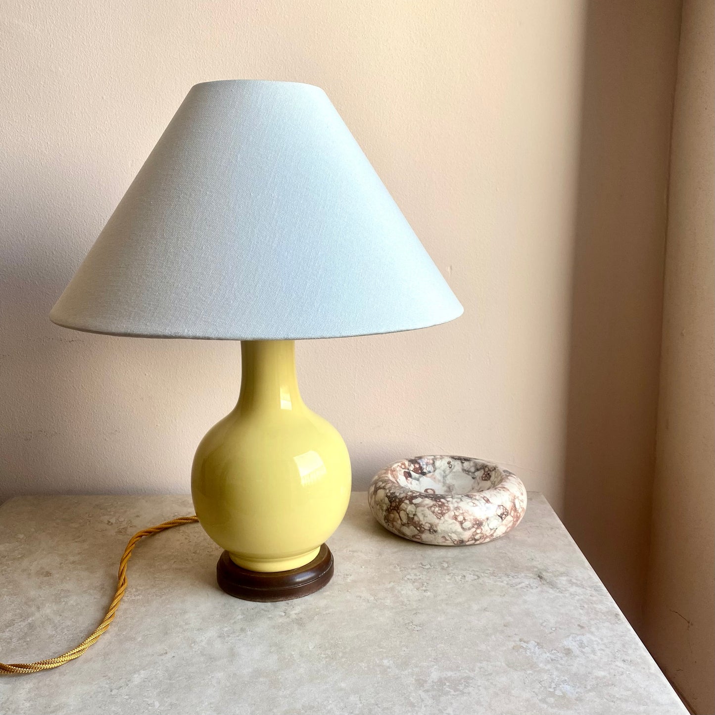 Sunny Sands House Vintage Ceramic Yellow Table Lamp