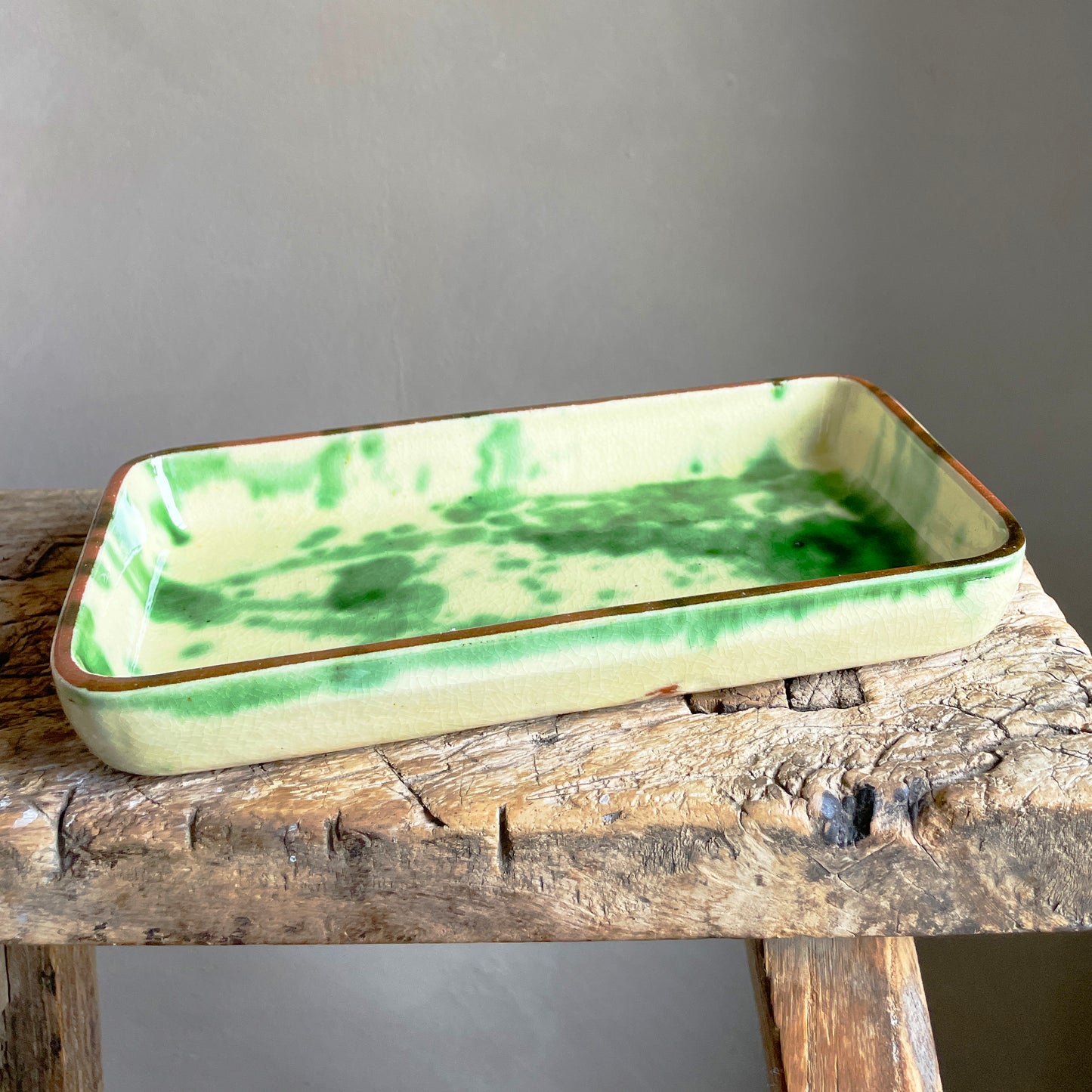 Vintage Terracotta Glazed Dish