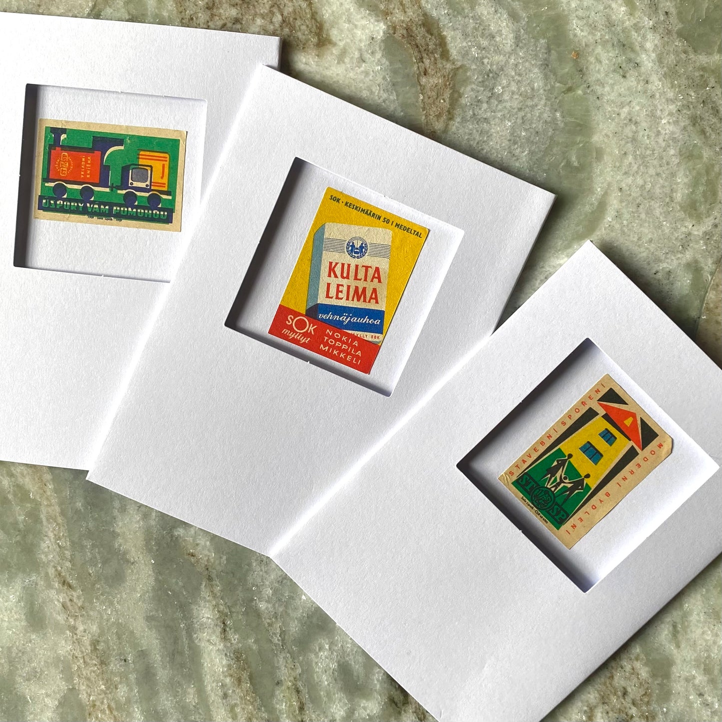 Vintage Matchstick Box Greeting Cards