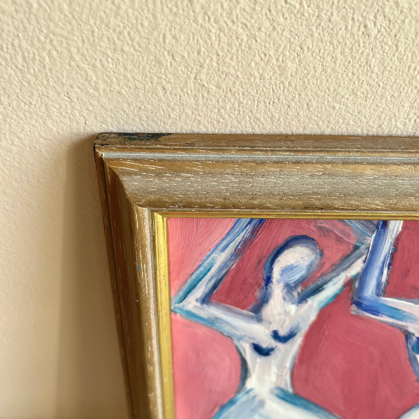 Original Mid-Century Style Abstract Oil Painting on Board