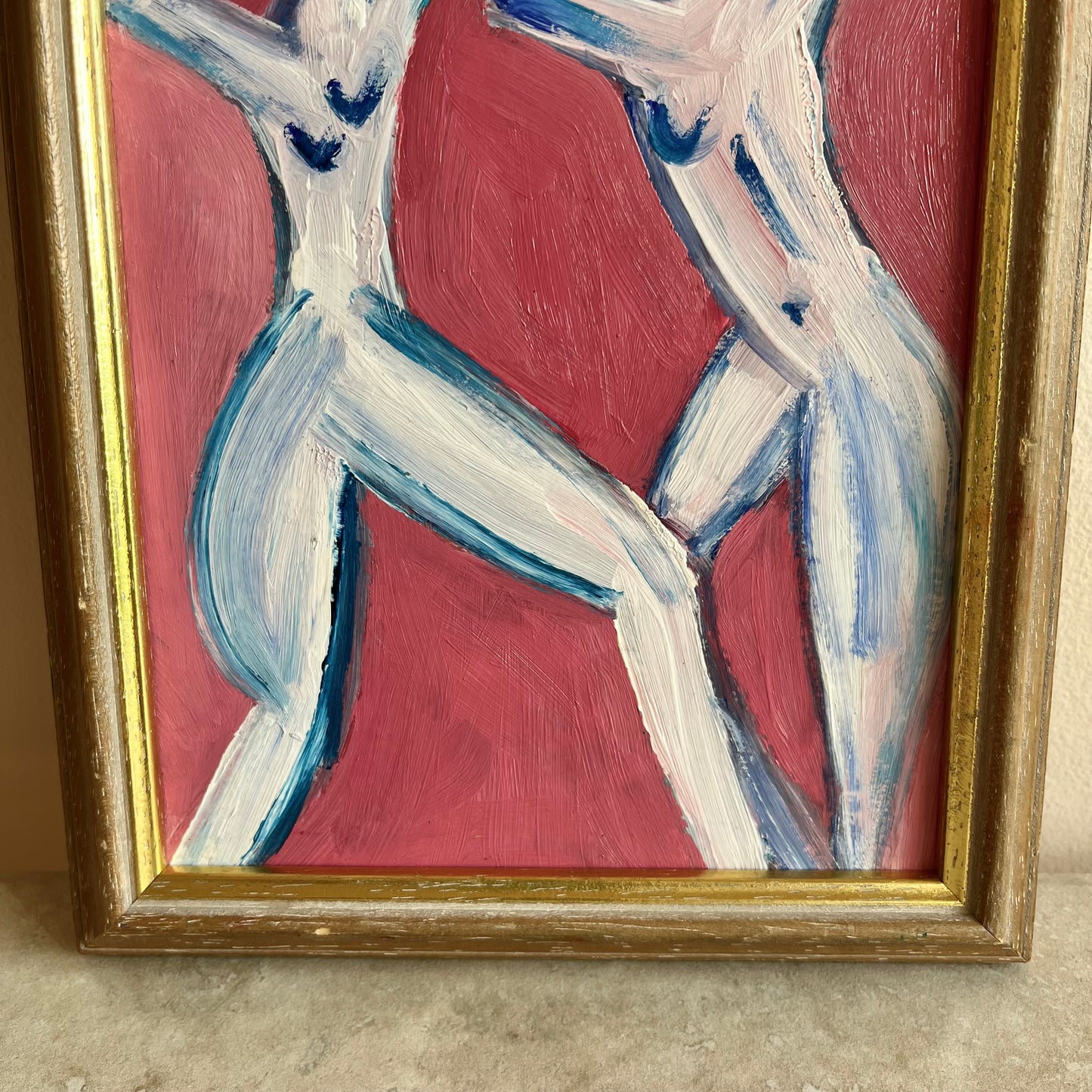 Original Mid-Century Style Abstract Oil Painting on Board