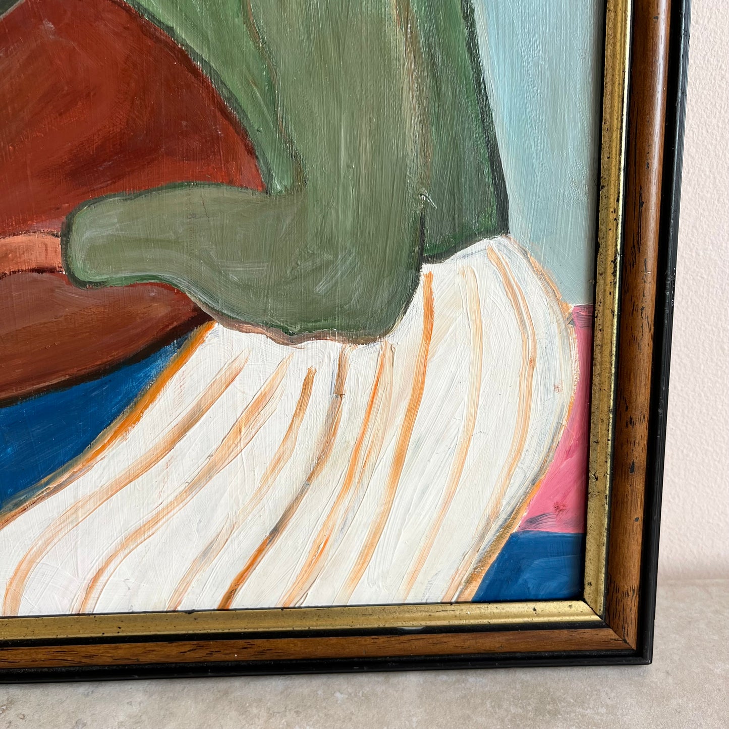 Original Mid-Century Style Figurative Oil Painting