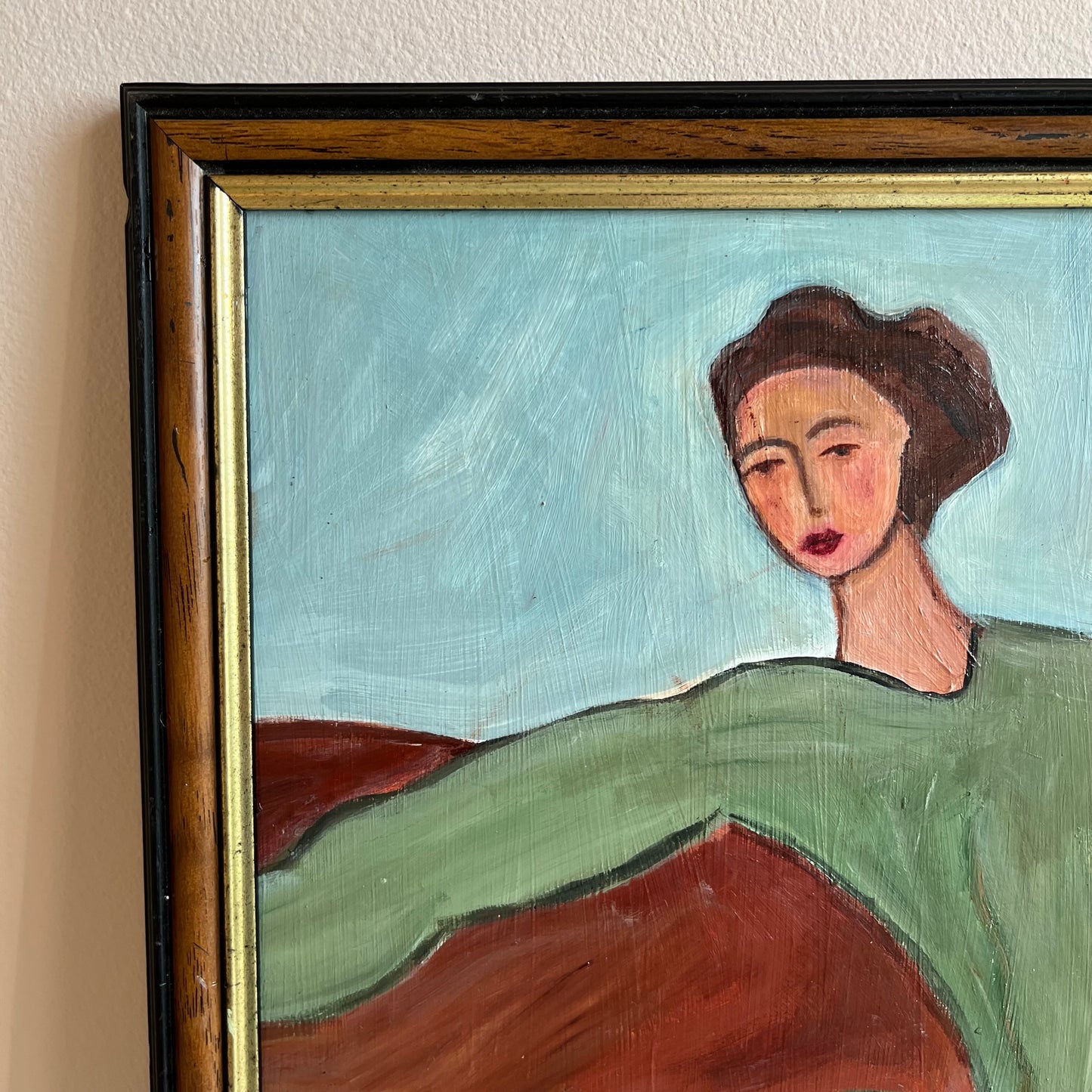 Original Mid-Century Style Figurative Oil Painting